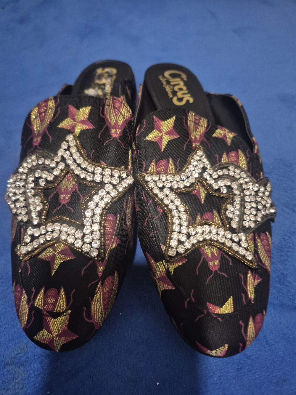 Circus by Sam Edelman Black Star-Embellished Slip-On Mules